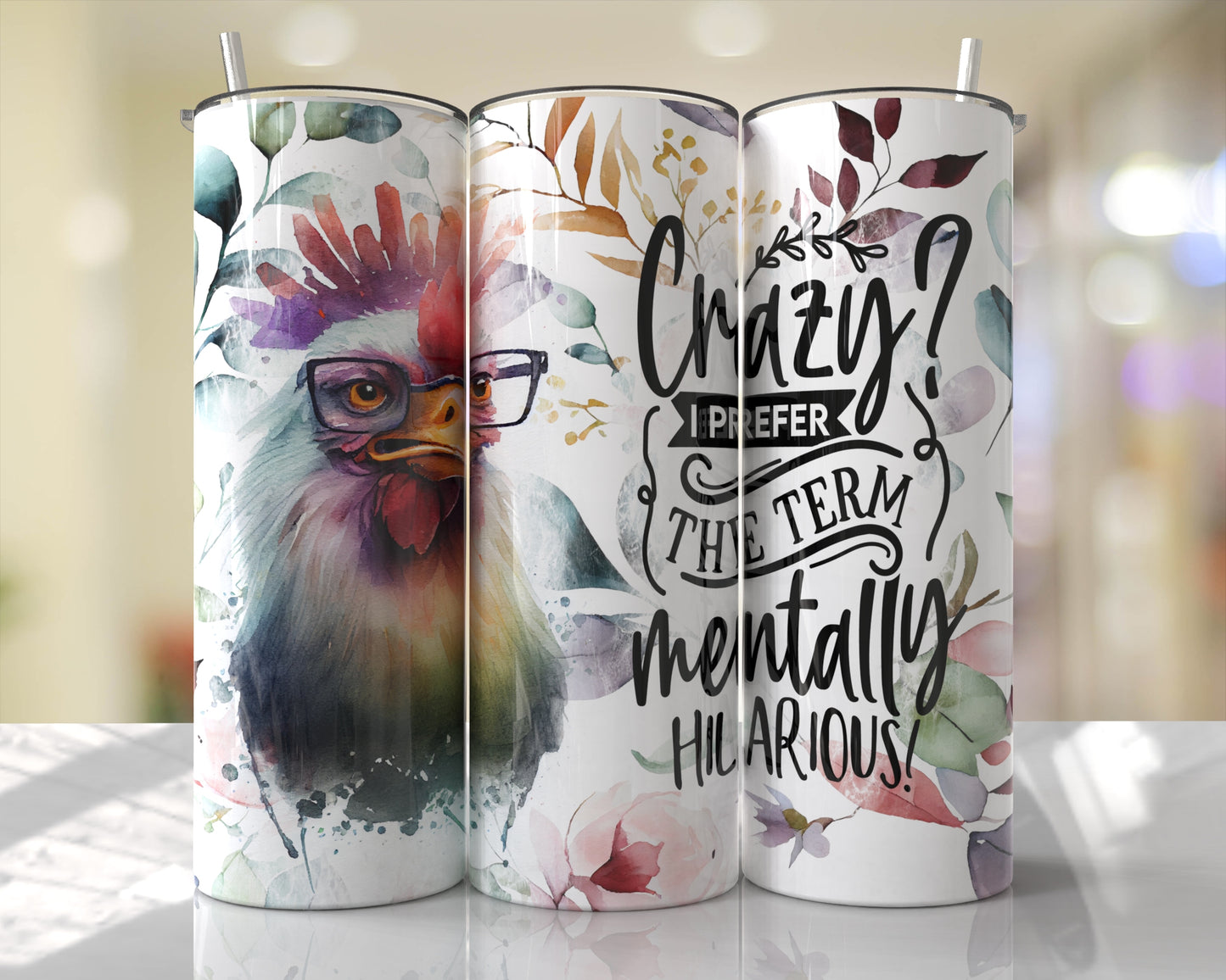 Custom 20oz Skinny Tumbler with Straw – Floral, Funny, Gothic, and Animal Designs – Personalized Sublimation Gift for Her or Him