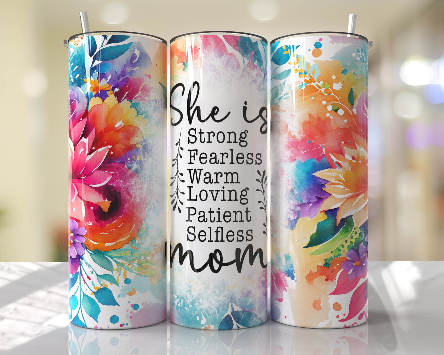 Custom 20oz Skinny Tumbler with Straw – Floral, Funny, Gothic, and Animal Designs – Personalized Sublimation Gift for Her or Him