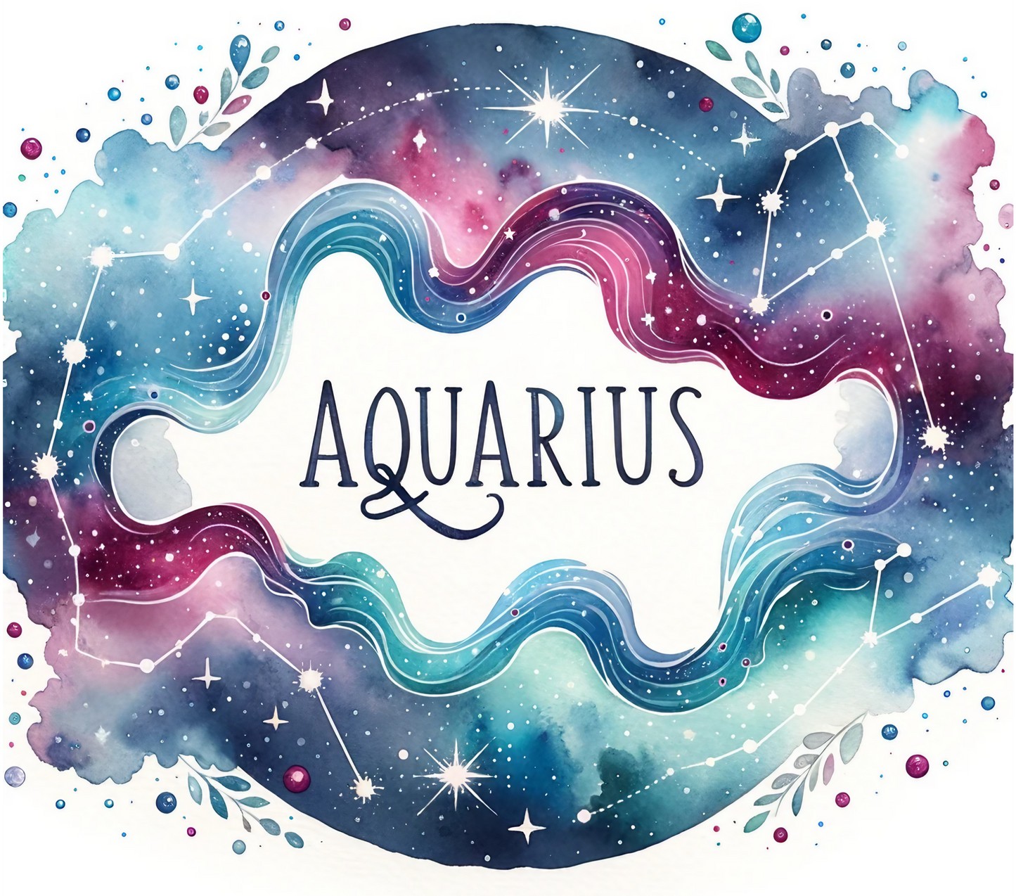 Custom Zodiac Tumbler with Straw - 20oz Skinny Stainless Steel Insulated Cup - Personalized Astrology Gift - Sublimation Abstract Design