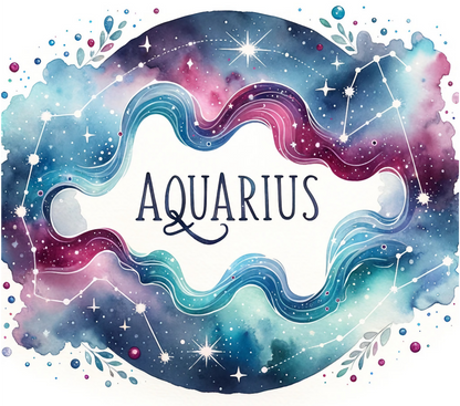 Custom Zodiac Tumbler with Straw - 20oz Skinny Stainless Steel Insulated Cup - Personalized Astrology Gift - Sublimation Abstract Design