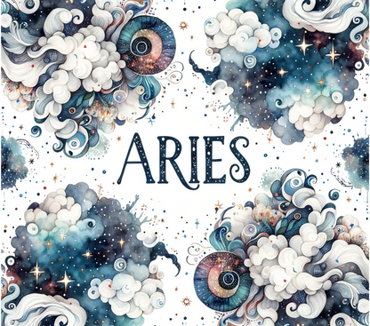 Custom Zodiac Tumbler with Straw - 20oz Skinny Stainless Steel Insulated Cup - Personalized Astrology Gift - Sublimation Abstract Design