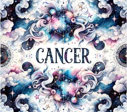 Custom Zodiac Tumbler with Straw - 20oz Skinny Stainless Steel Insulated Cup - Personalized Astrology Gift - Sublimation Abstract Design