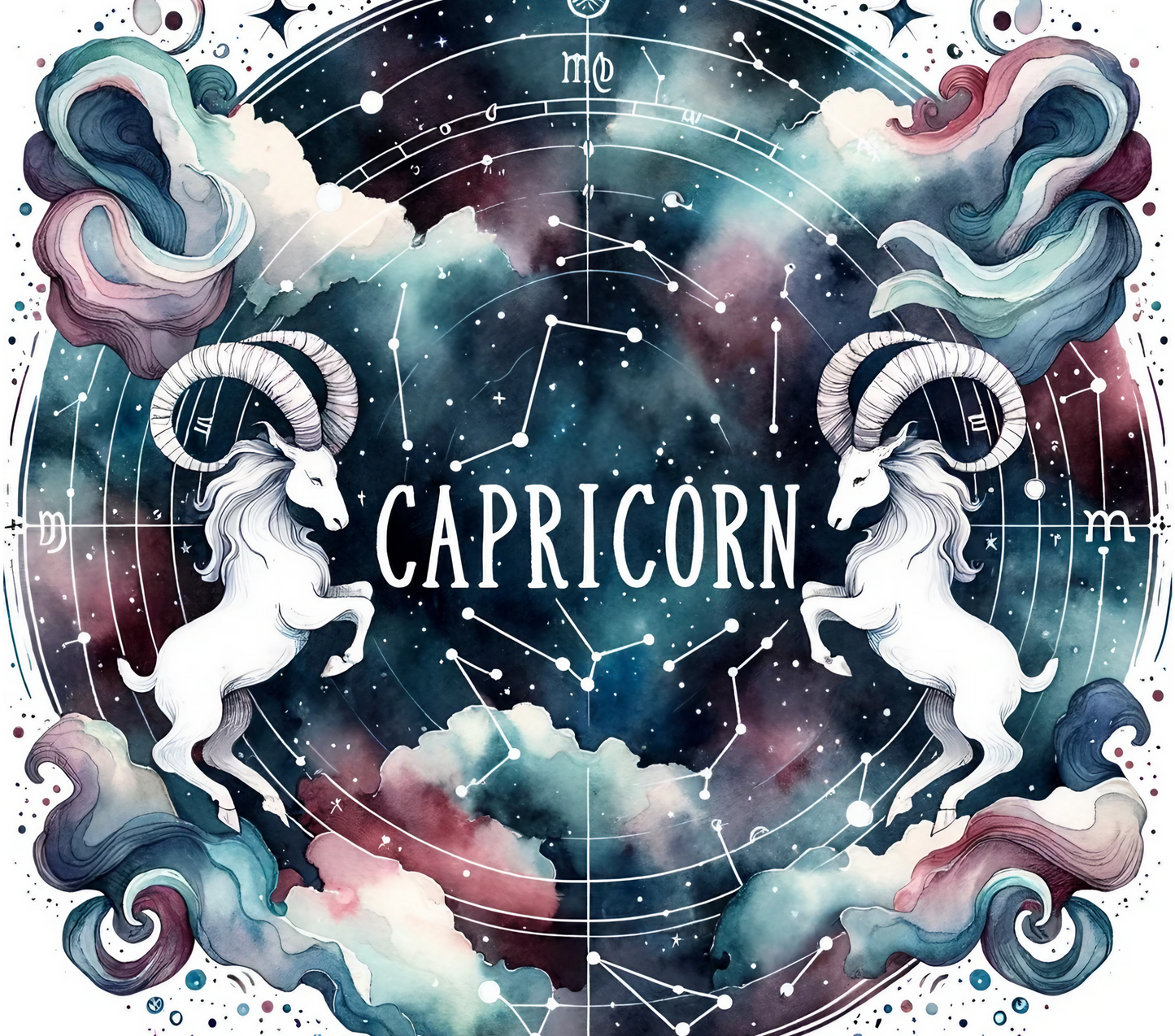 Custom Zodiac Tumbler with Straw - 20oz Skinny Stainless Steel Insulated Cup - Personalized Astrology Gift - Sublimation Abstract Design