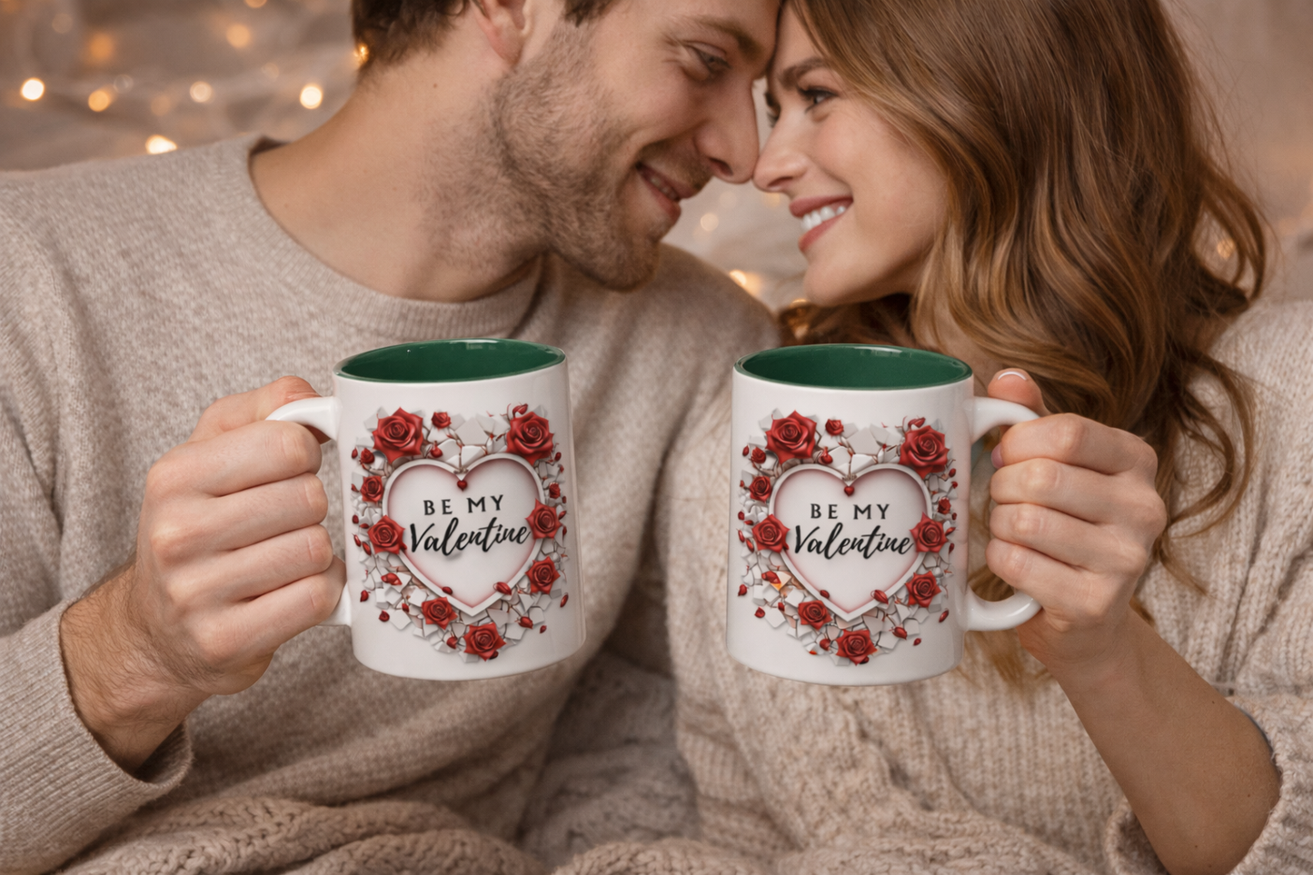 Be My Valentine Coffee Mug – Romantic Rose Heart, 11 oz