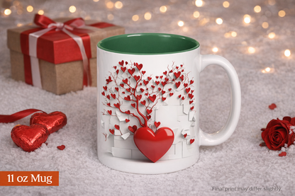 Heart Tree Ceramic Mug – Romantic Valentine's Day Gift, 11 oz