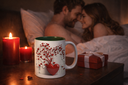 Heart Tree Ceramic Mug – Romantic Valentine's Day Gift, 11 oz