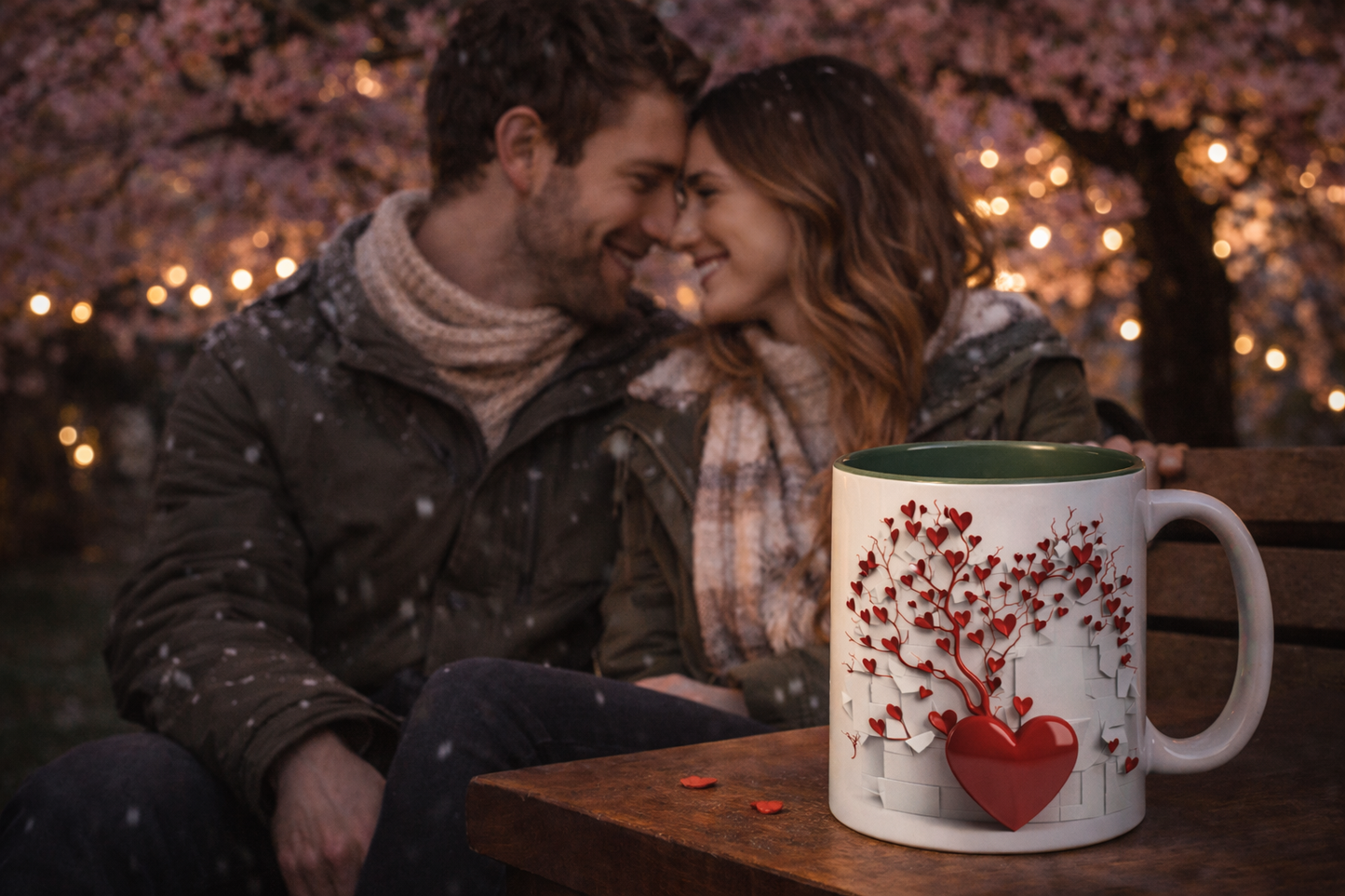 Heart Tree Ceramic Mug – Romantic Valentine's Day Gift, 11 oz