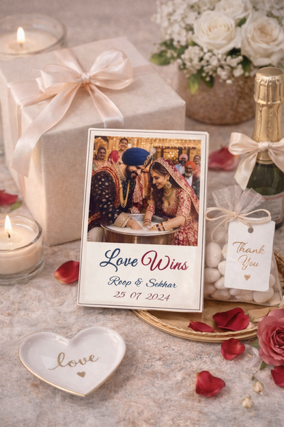 Custom Photo Magnet – Save the Date | Personalized Wedding, Engagement & Anniversary Magnet | Couple Memory Fridge Magnet Gift