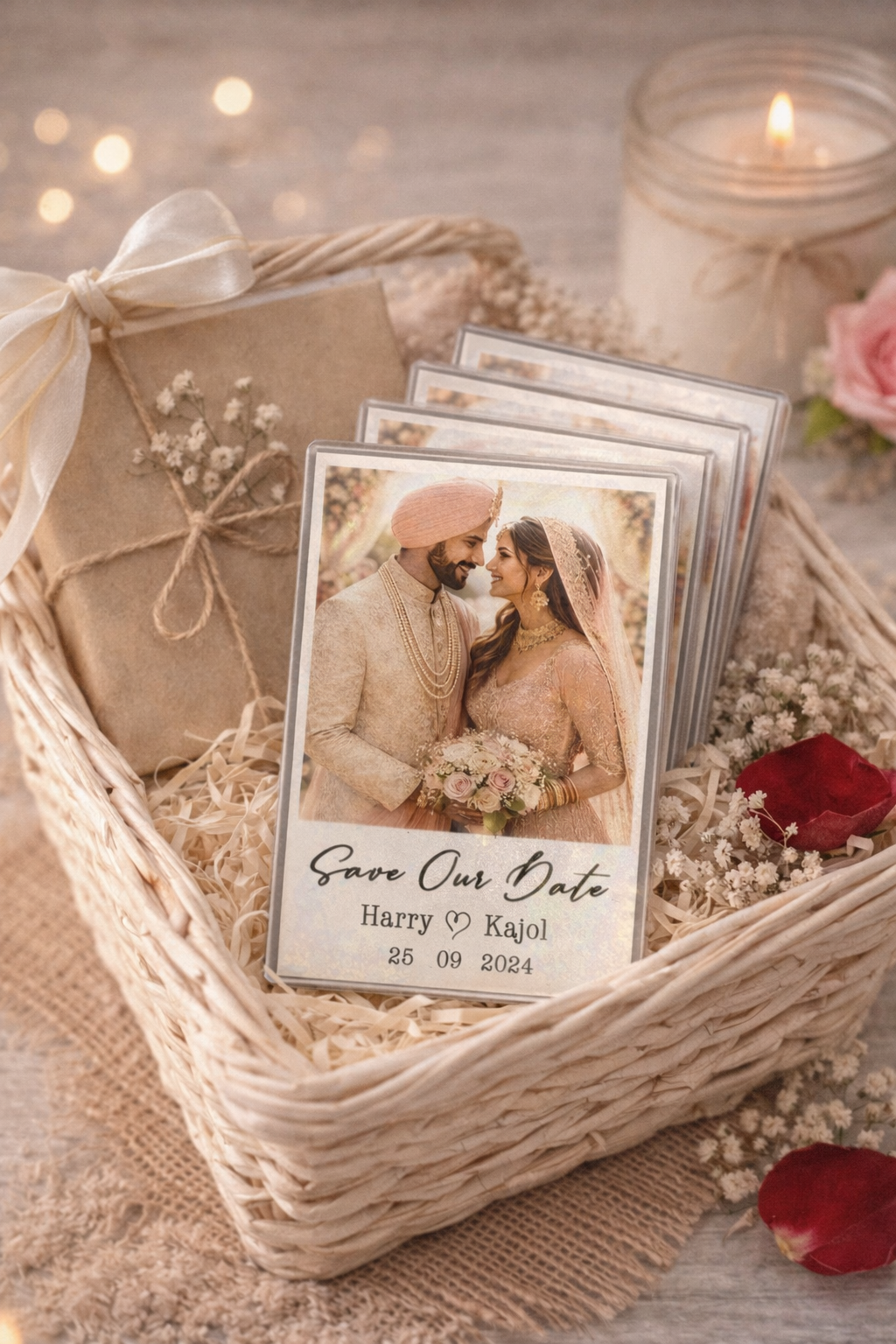 Custom Photo Magnet – Save the Date | Personalized Wedding, Engagement & Anniversary Magnet | Couple Memory Fridge Magnet Gift