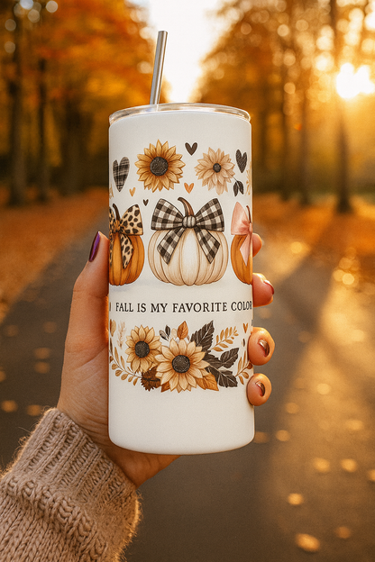 20oz Thanksgiving Tumbler with Straw & Lid – Pumpkin Harvest Sublimation Skinny Tumbler, Stainless Steel Insulated Cup, Custom Printed Fall Gift