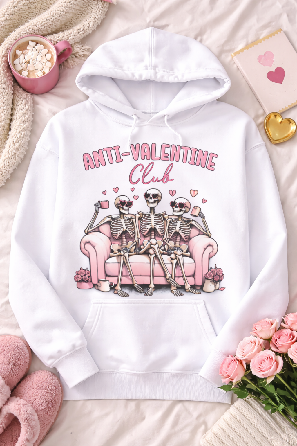 Anti-Valentine's Day Hoodie • Trendy Graphic Pullover