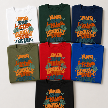 And She Lifted Heavily Ever After Graphic Tee – Unisex Retro Gym Shirt