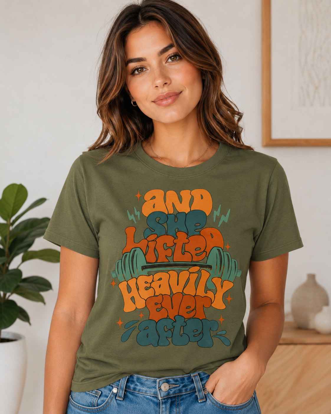 And She Lifted Heavily Ever After Graphic Tee – Unisex Retro Gym Shirt