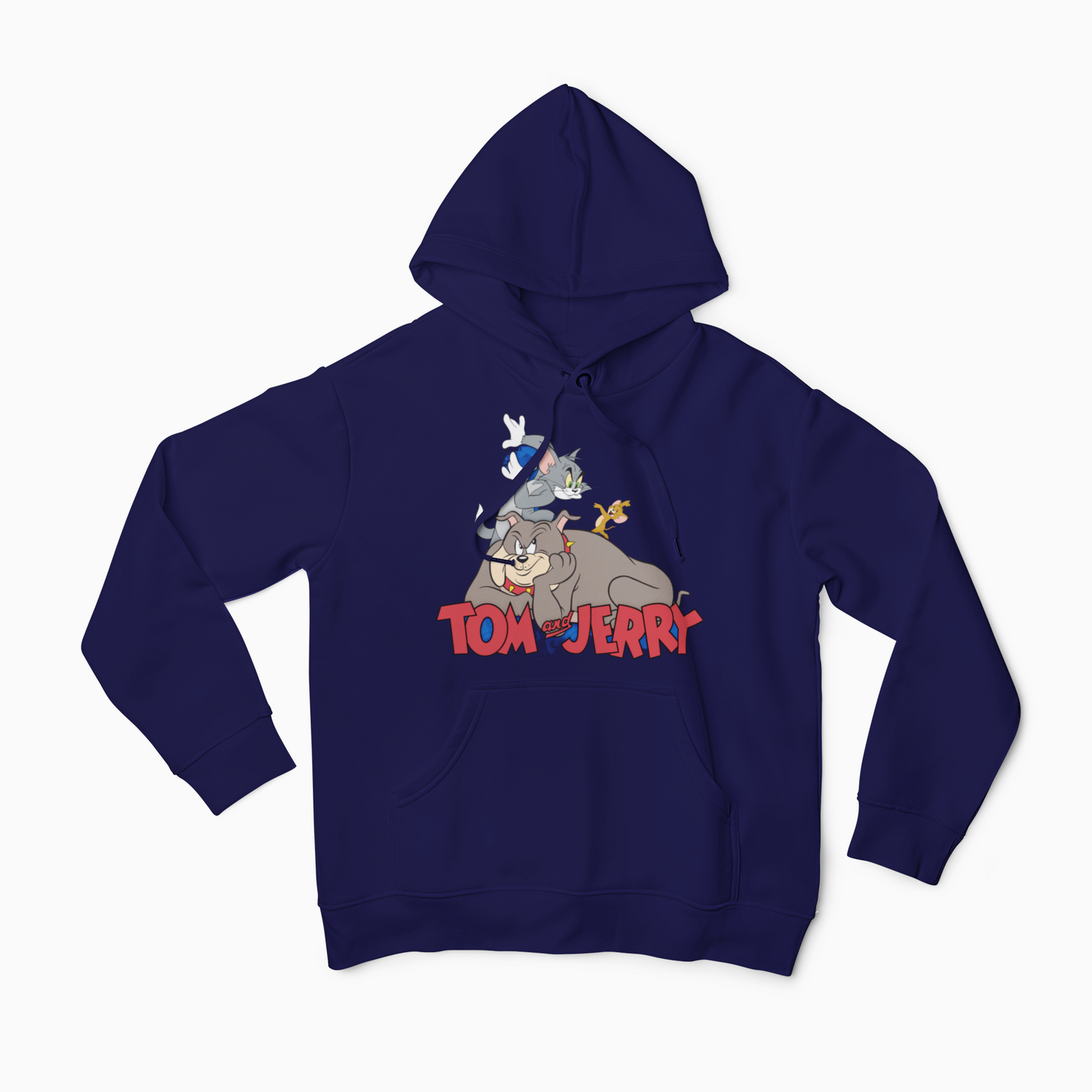 Cartoon Graphic Hoodie – Cozy White Unisex Sweatshirt