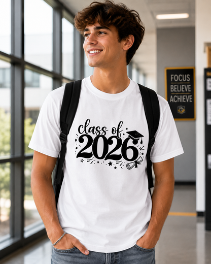 Class of 2026 T-Shirt, Senior 2026 Shirt, Graduation Gift for Her Him, Graduate Tee, School Graduation Shirt, Senior Year Shirt
