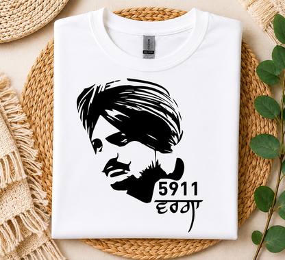 Sidhu Moosewala Tribute T-Shirt | 5911 Legend Punjabi Graphic Tee | Moosewala Fan Shirt | Gift for Fans