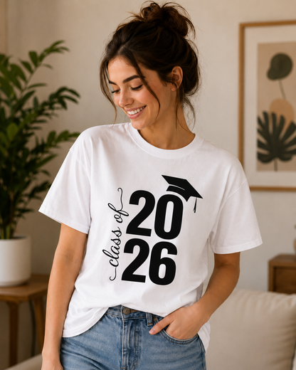 Class of 2026 T-Shirt, Senior 2026 Shirt, Graduation Gift for Her Him, Graduate Tee, School Graduation Shirt, Senior Year Shirt