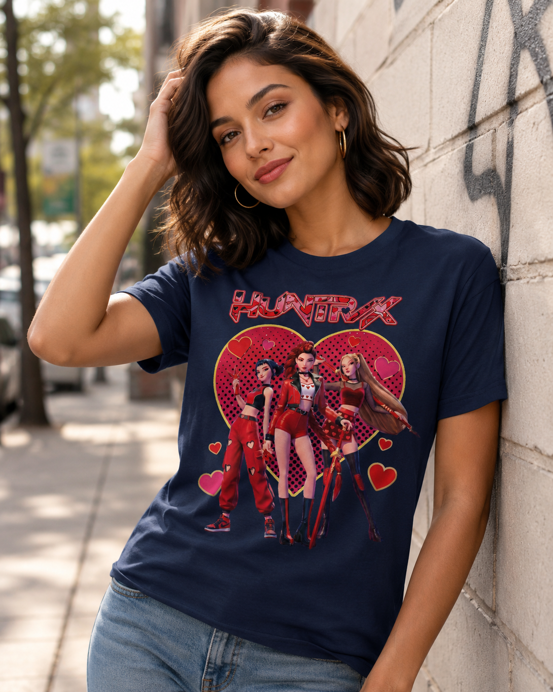 K-Pop Inspired Heart Graphic T-Shirt