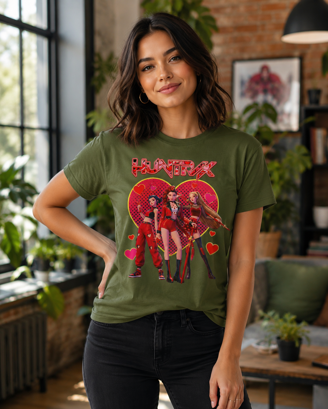 K-Pop Inspired Heart Graphic T-Shirt