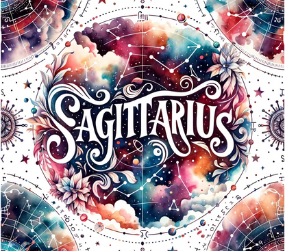 Custom Zodiac Tumbler with Straw - 20oz Skinny Stainless Steel Insulated Cup - Personalized Astrology Gift - Sublimation Abstract Design