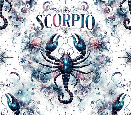 Custom Zodiac Tumbler with Straw - 20oz Skinny Stainless Steel Insulated Cup - Personalized Astrology Gift - Sublimation Abstract Design