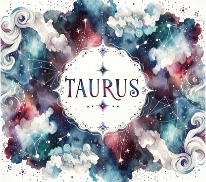 Custom Zodiac Tumbler with Straw - 20oz Skinny Stainless Steel Insulated Cup - Personalized Astrology Gift - Sublimation Abstract Design