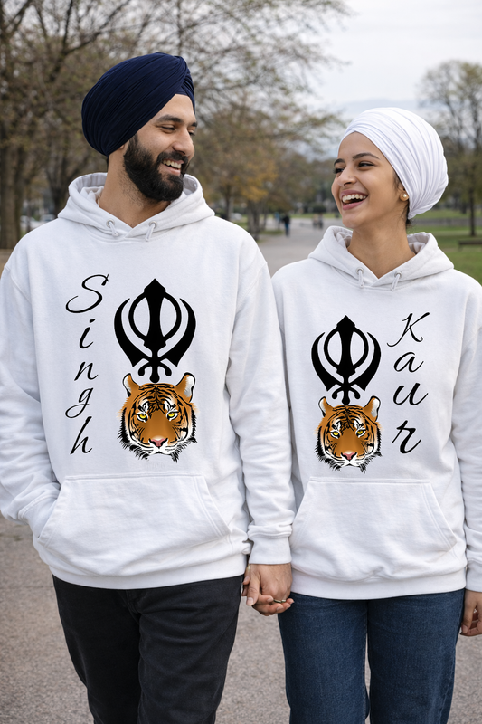 Singh Kaur Matching Hoodies | Sikh Pride, Khanda Tiger Design