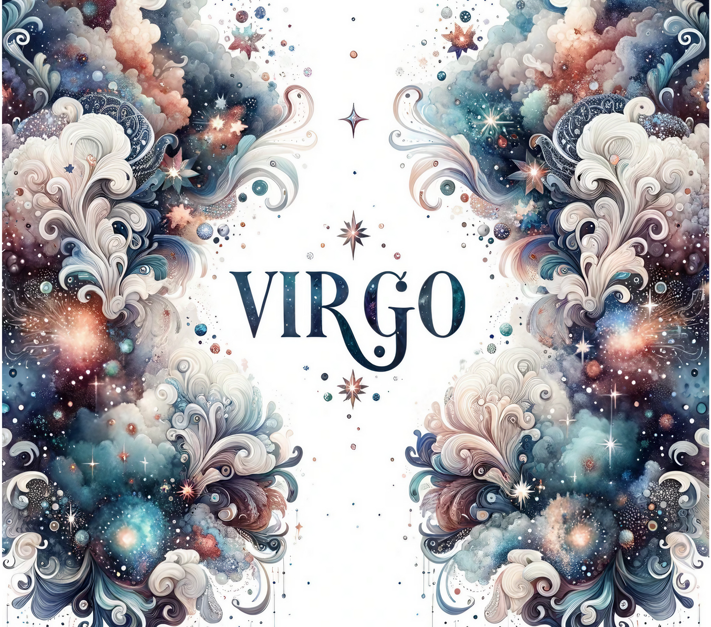 Custom Zodiac Tumbler with Straw - 20oz Skinny Stainless Steel Insulated Cup - Personalized Astrology Gift - Sublimation Abstract Design