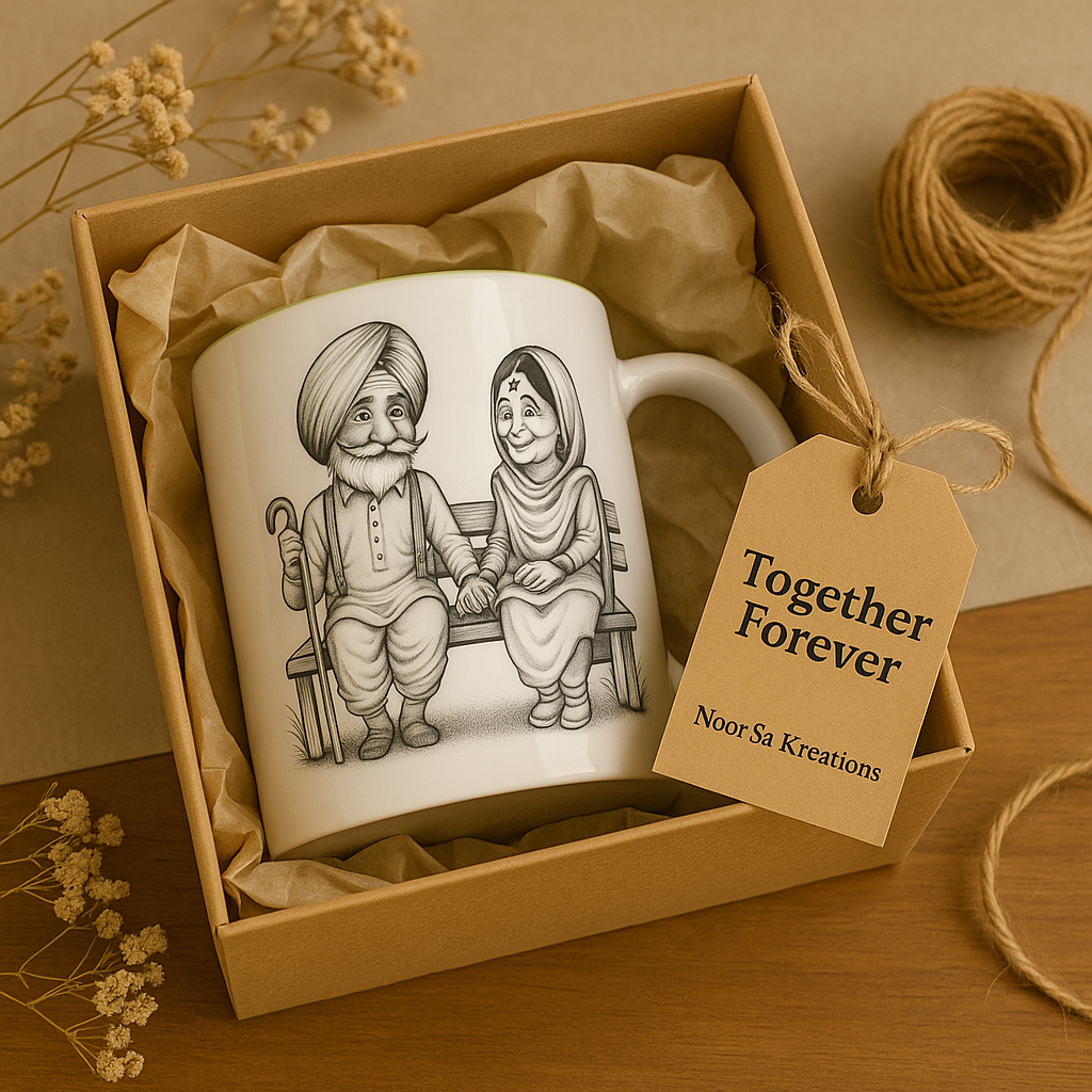 Together Forever Mug – Personalized Couple Anniversary Gift | Custom Love Story Mug | Parents Silver/Golden/Platinum Anniversary