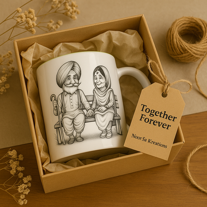 Together Forever Mug – Personalized Couple Anniversary Gift | Custom Love Story Mug | Parents Silver/Golden/Platinum Anniversary