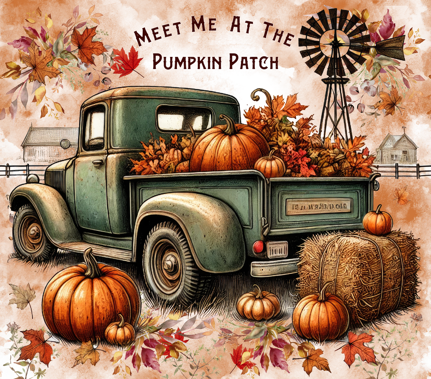 20oz Thanksgiving Tumbler with Straw & Lid – Pumpkin Harvest Sublimation Skinny Tumbler, Stainless Steel Insulated Cup, Custom Printed Fall Gift