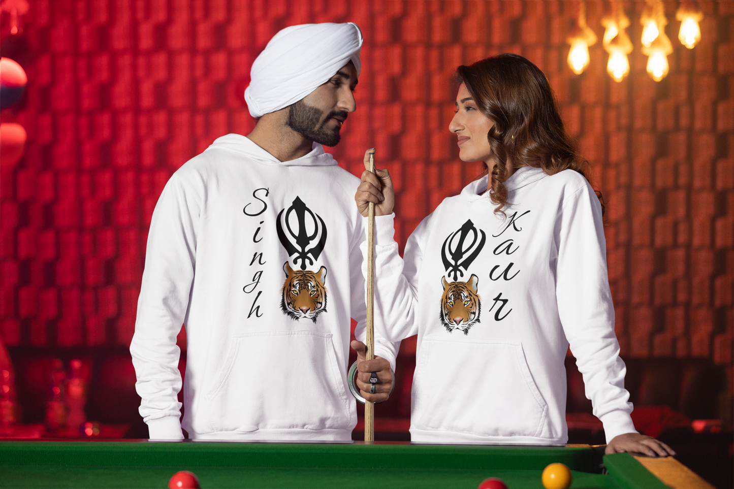 Singh Kaur Matching Hoodies | Sikh Pride, Khanda Tiger Design