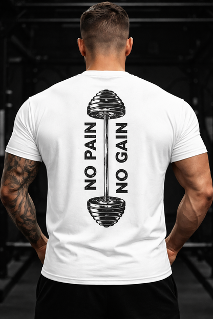 No Pain No Gain Gym T-Shirt | Motivational Fitness Shirt